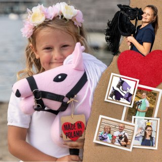 Hobby Horse Skippi A5 różowy – czarny kantar