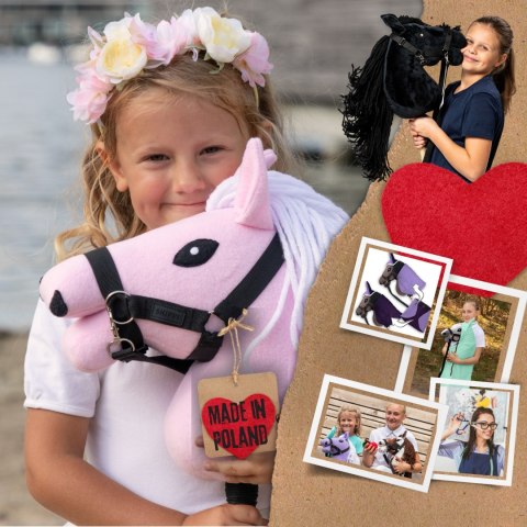 Hobby Horse Skippi A5 różowy – czarny kantar